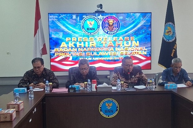 BNNP Sulsel Amankan 70 Tersangka dan 20.878 Gram Narkoba Sepanjang 2025