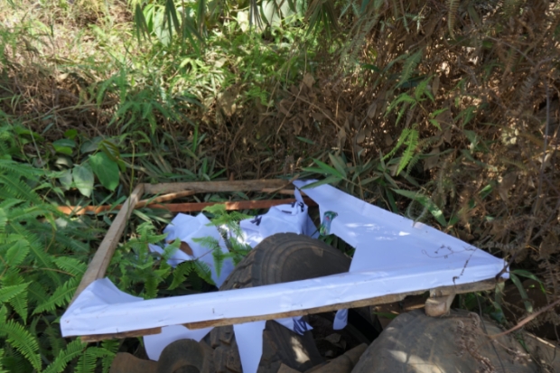 Plang Informasi Milik Pemkab Lutim Diduga Dirusak Warga Penggarap Lahan di Lampia