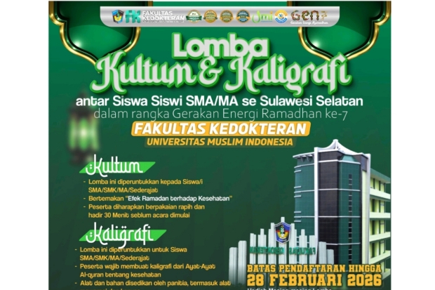 Pendaftaran Lomba GEN-R Ke-7 FK-UMI Makassar untuk SMA Se-Sulsel Segera Ditutup