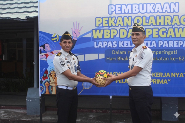 Semarak HBP ke-62, Lapas Parepare Gelar Pekan Olahraga WBP dan Pegawai