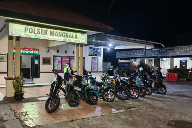 Polisi Amankan 9 Motor Knalpot Brong di Antang Makassar