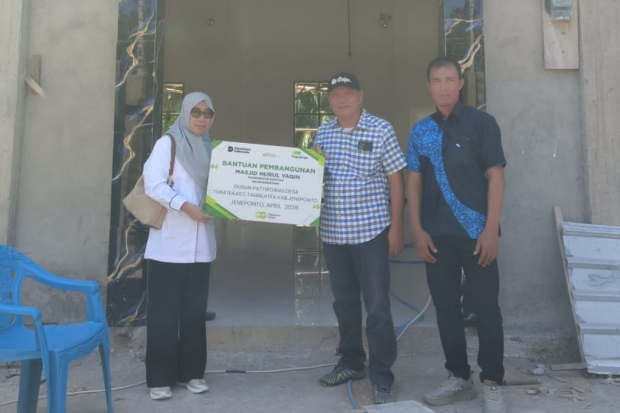 Pegadaian Peduli, Dukung Pembangunan Masjid Nurul Yaqin di Jeneponto
