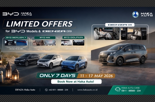 Haka Auto Gelar Flash Sale Mei 2026, Tawarkan Promo Spesial BYD & DENZA