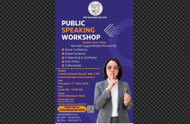 IHGMA Sulsel Bakal Gelar Workshop Public Speaking, Ubah Gugup Jadi Percaya Diri
