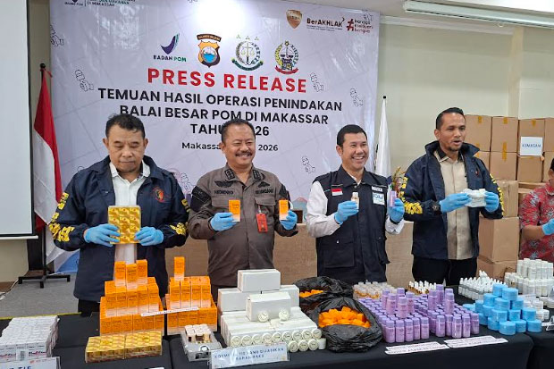 BBPOM Makassar Bongkar Rumah Produksi Kosmetik Ilegal Senilai Rp700 Juta
