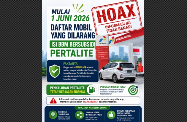 Viral Daftar Kendaraan Dilarang Isi Pertalite Mulai 1 Juni 2026, Pertamina Pastikan Hoaks