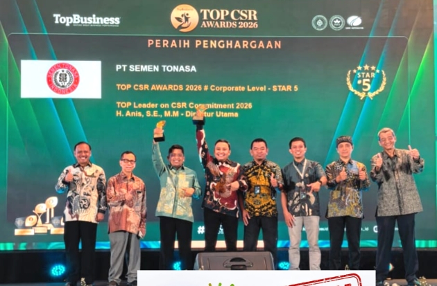 PT Semen Tonasa Raih Top CSR Award 2026 Kategori Star 5