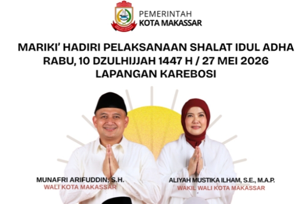 Salat Iduladha Pemkot Dipusatkan di Karebosi, Dirangkai Penyembelihan Kurban Presiden
