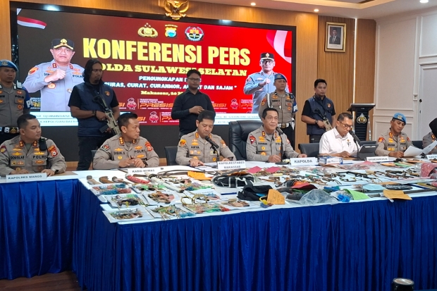 Polda Sulsel Tangkap 176 Pelaku Begal dan Geng Motor, Ribuan Busur Disita
