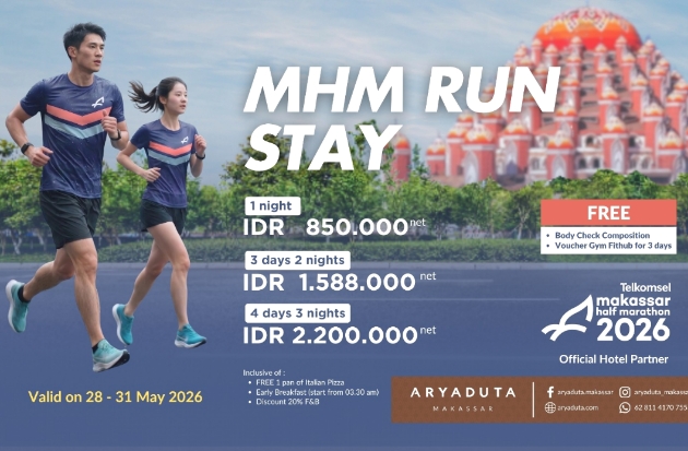 Aryaduta Hadirkan Paket MHM RUN STAY untuk Peserta Makassar Half Marathon 2026