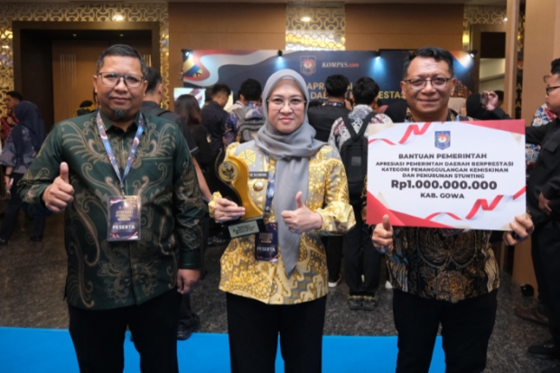 Berhasil Turunkan Kemiskinan dan Stunting, Gowa Diganjar Penghargaan Kemendagri