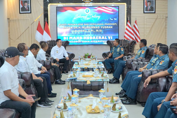 Bupati Pangkep dan Danlantamal VI Bahas Sinergi Pembangunan Wilayah Kepulauan