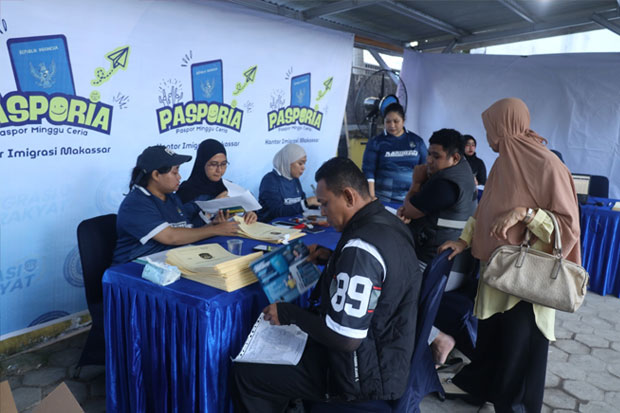 Layanan Pasporia Imigrasi Makassar Layani 50 Pemohon di CFD Gowa