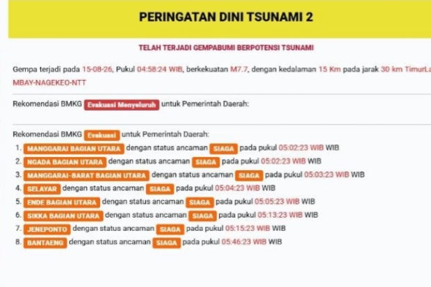 Gempa NTT Terasa di Bantaeng, Bupati Imbau Warga Hindari Berkunjung ke Pesisir