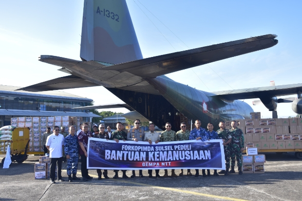 Peduli Korban Gempa NTT, Dankodaeral VI Bersama Forkopimda Sulsel Lepas Bantuan Kemanusiaan