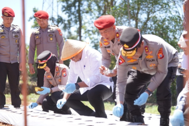 Bantaeng Jadi Lokasi Penanaman Bawang Putih Serentak Polri
