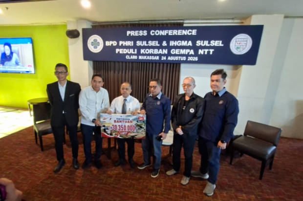 PHRI dan IHGMA Sulsel Salurkan Donasi untuk Korban Gempa NTT