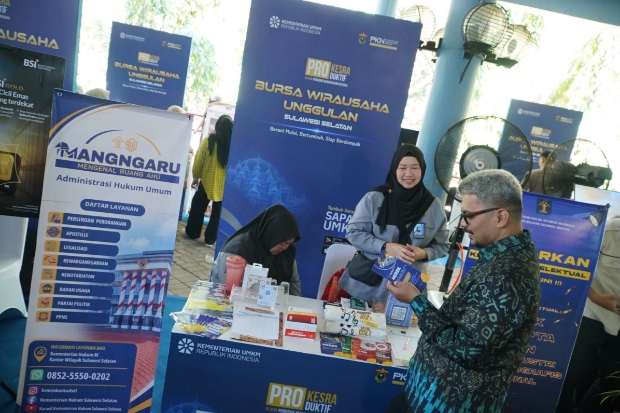 Kemenkum Sulsel Buka Gerai Layanan di Bursa Wirausaha Unggulan 2026
