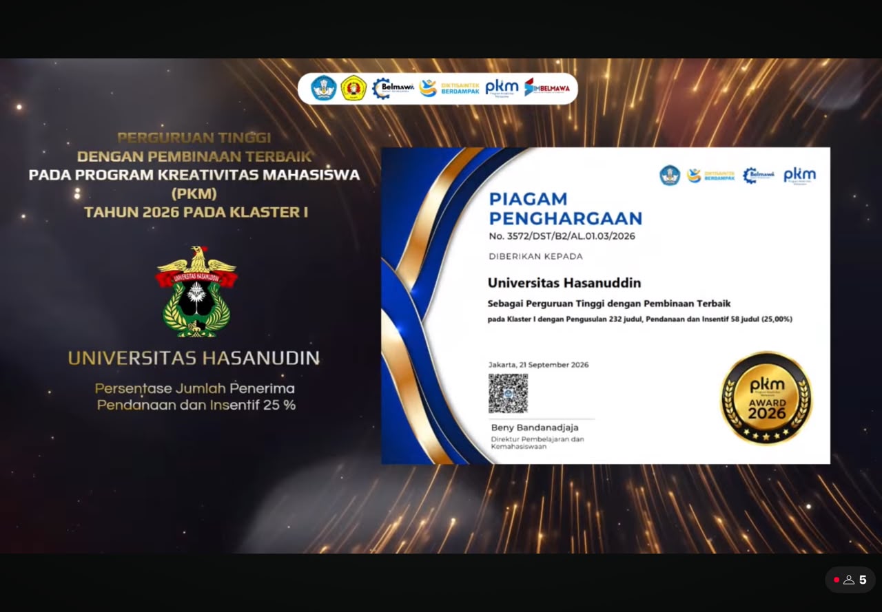 Unhas Dinobatkan sebagai Perguruan Tinggi Terproduktif di PKM Award 2026