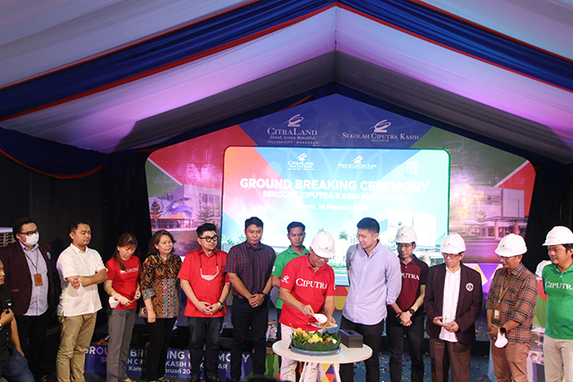 Yayasan Ciputra Pendidikan, menggelar Ground Breaking Sekolah Ciputra Kasih Makassar yang berlokasi di CitraLand Tallasa City Makassar.