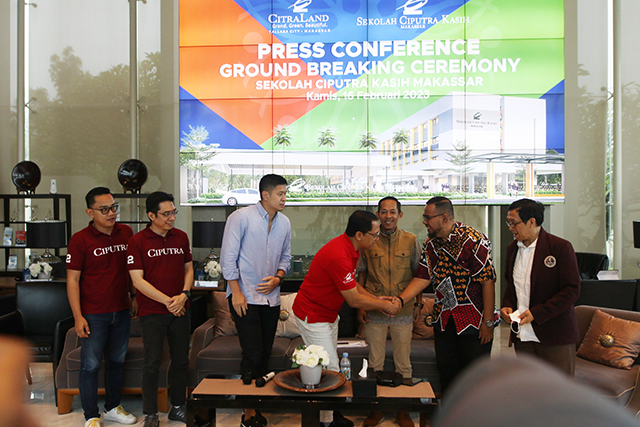 Yayasan Ciputra Pendidikan, menggelar Ground Breaking Sekolah Ciputra Kasih Makassar yang berlokasi di CitraLand Tallasa City Makassar.