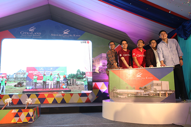 Yayasan Ciputra Pendidikan, menggelar Ground Breaking Sekolah Ciputra Kasih Makassar yang berlokasi di CitraLand Tallasa City Makassar.