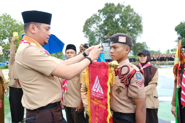 Bupati Gowa yang juga Ketua Majelis Pembimbing Cabang (Mabicab) Gerakan Pramuka Kwartir Cabang (Kwarcab) Gowa, Adnan Purichta Ichsan menghadiri pembukaan Raimuna Cabang Gowa Tahun 2023