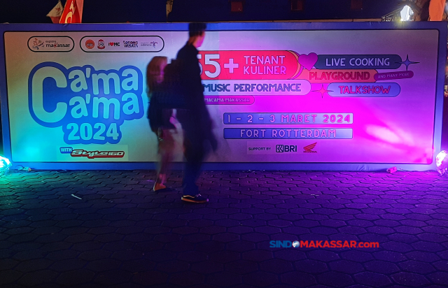Suasana pengunjung event Ca’ma-Ca’ma 2024 di Fort Rotterdam, Makassar.