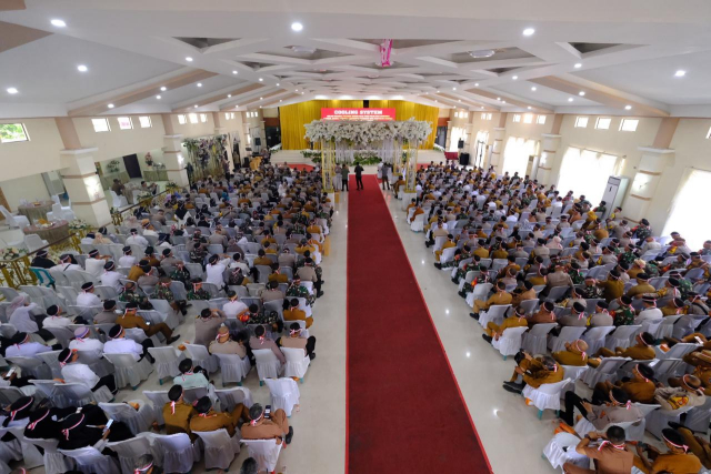 Cooling System dalam rangka Pilkada Damai oleh Tiga Pilar Bersama Kemenag Kabupaten Gowa di Gedung Haji Bate Sungguminasa, Selasa (10/9/2024).