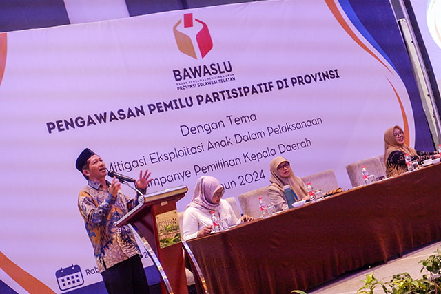 Bawaslu Sulsel menggelar diskusi Pengawasan Pemilu Partisipatif di Provinsi yang berlangsung di Four Points by Sheraton, Makassar, Rabu (23/10/2024).