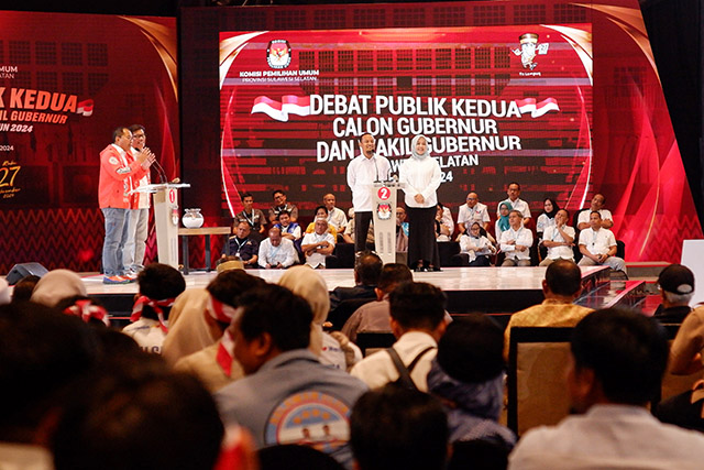 Debat publik kedua Pilgub Sulsel tersebut mengangkat tema ekonomi, infrastruktur dan tata kelola sumber daya alam.